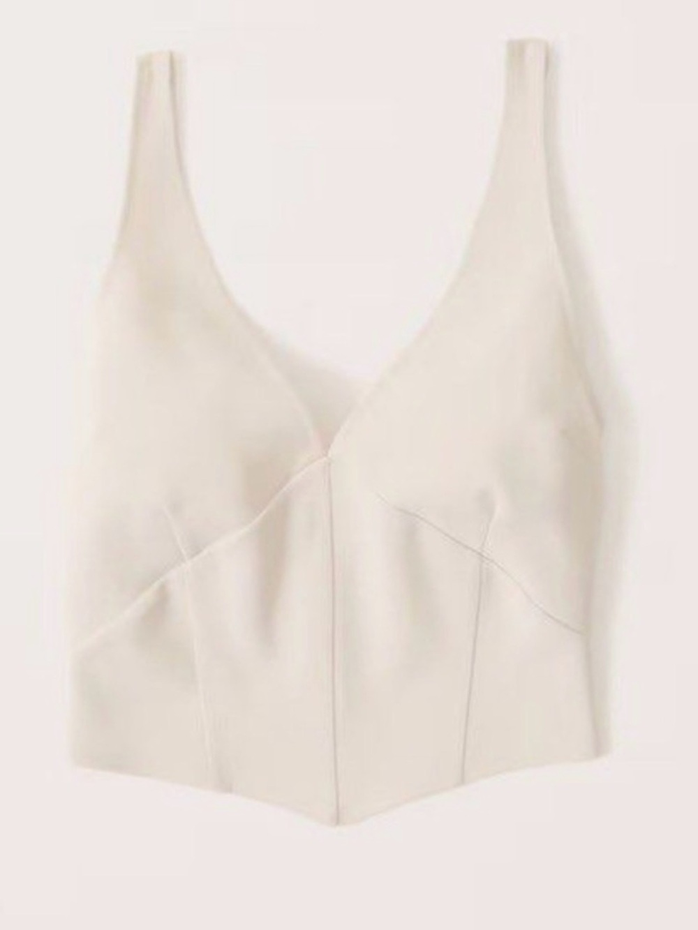 Abercrombie & Fitch Cream V-Neck Crop Top